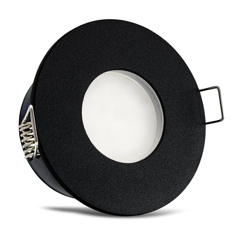 Einbaustrahler IP65 V2 Schwarz rund mit Leuchtmittel