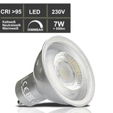 LED Leuchtmittel 7W CRI-95 dimmbar 230V MR16 GU10 110° Abstrahlwinkel 570lm mit Datentabelle