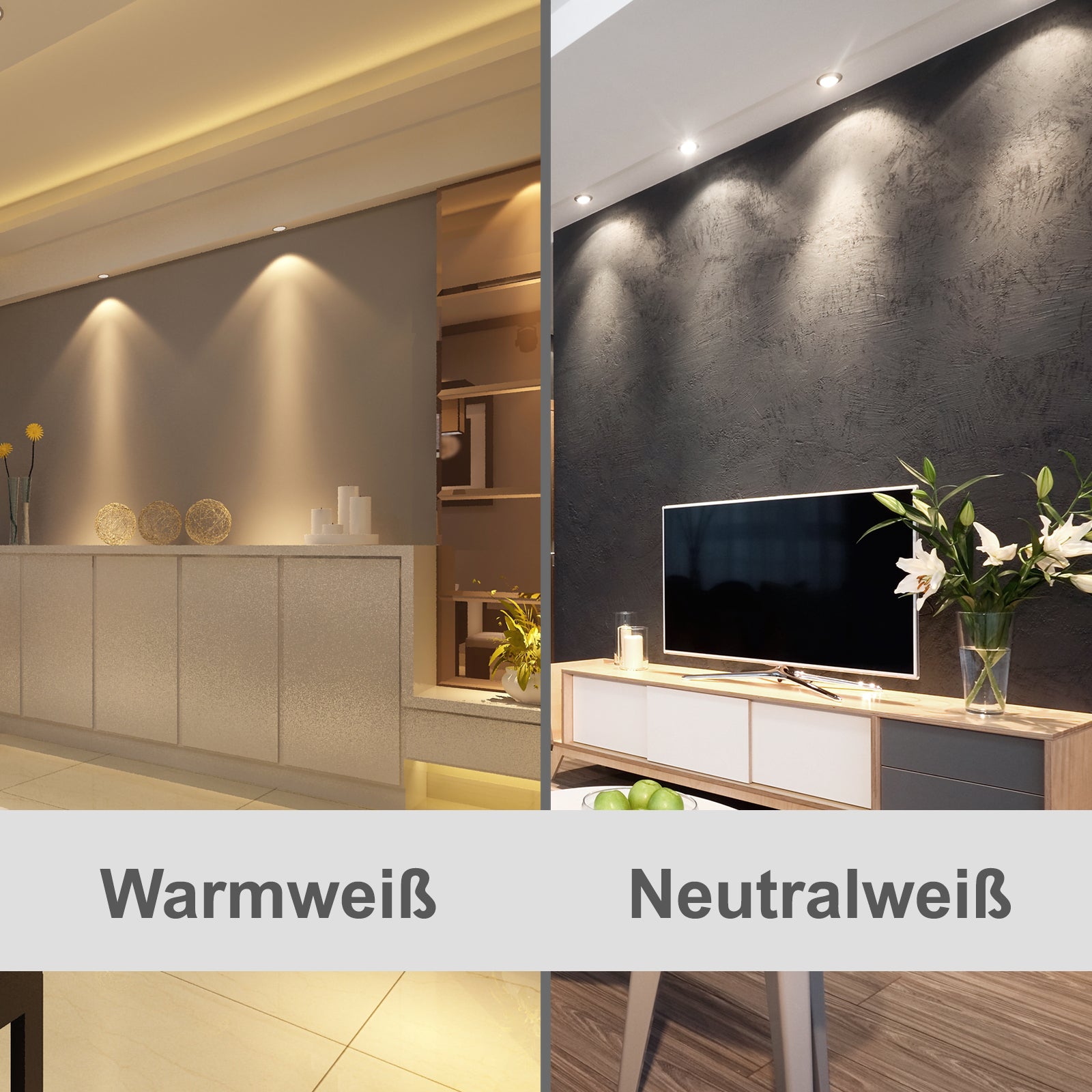 Beispiel für die angebotenen Lichtfarben