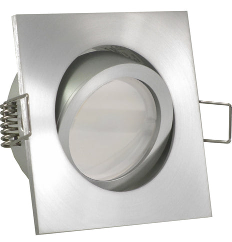 LED Einbaustrahler 230V Lucido GU10 Smart 4,7W RGBW - Silber Alu eckig schwenkbar 