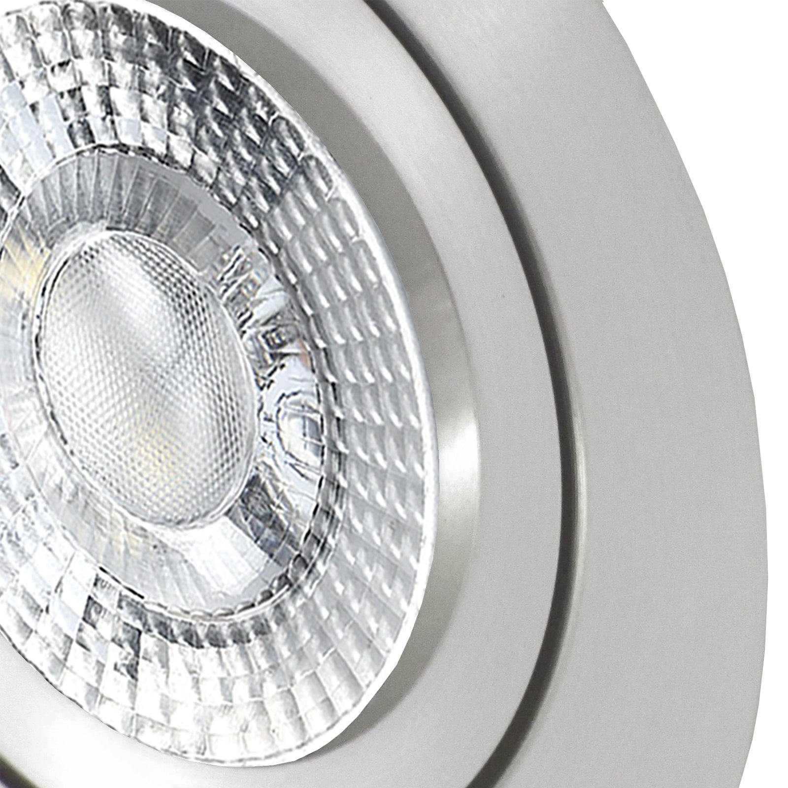 LED Einbaustrahler 230V Lucido mit GU10 7W stufenlos dimmbar - Silber Alu rund schwenkbar 
