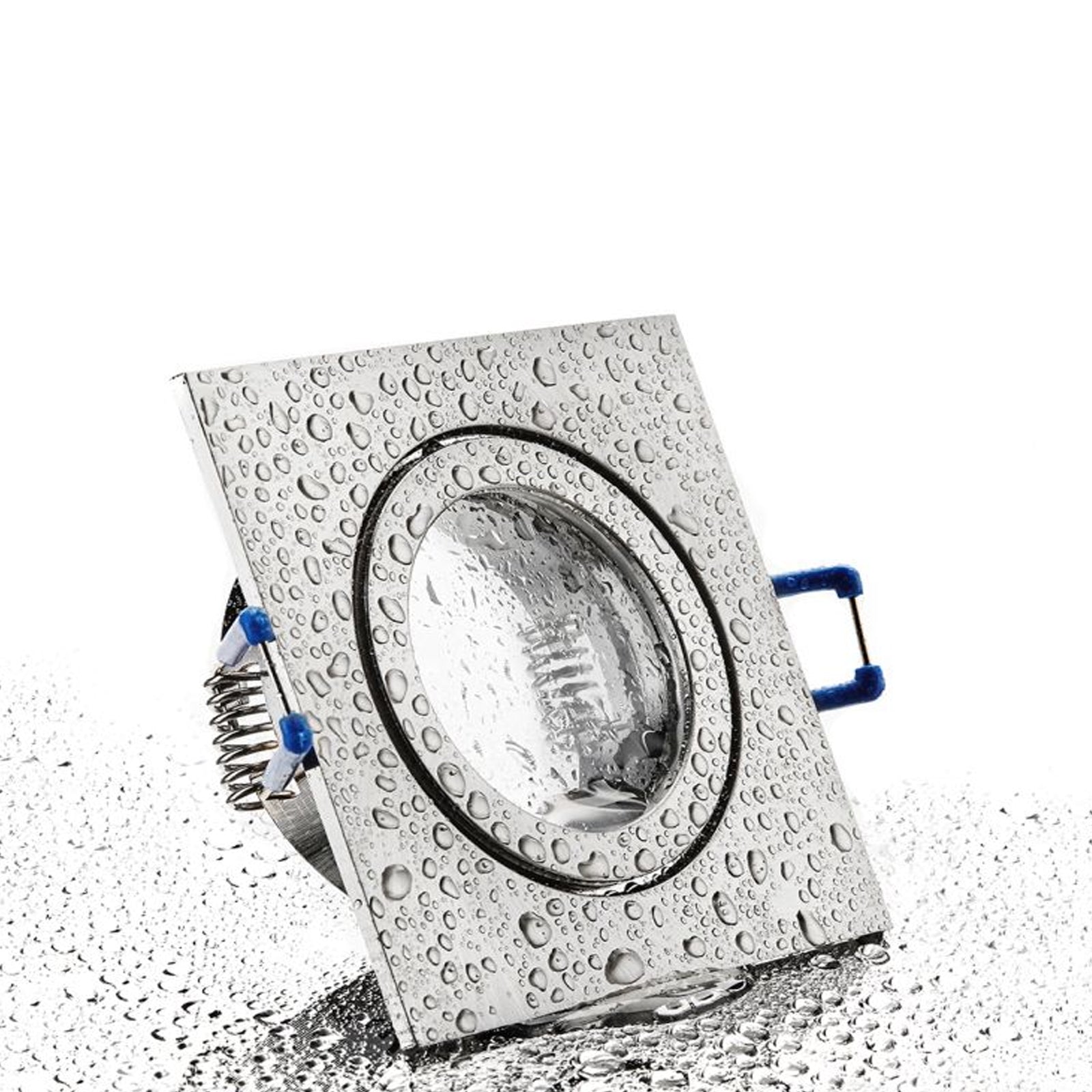 LED Bad Einbaustrahler 230V Mare IP44 GU10 Smart 4,7W RGBW - Edelstahl gebürstet eckig