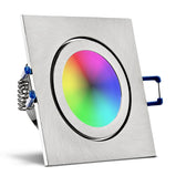 Einbaurahmen Mare IP44 Edelstahl gebürstet eckig mit Leuchtmittel RGB