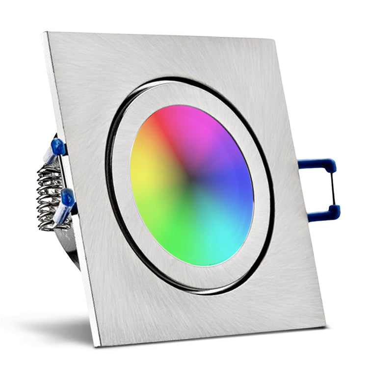 Einbaurahmen Mare IP44 Edelstahl gebürstet eckig mit Leuchtmittel RGB