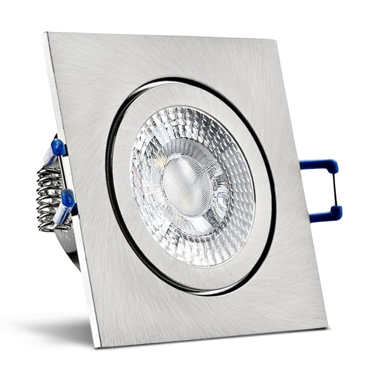 Einbaurahmen Mare IP44 Edelstahl gebürstet eckig mit Leuchtmittel Linse 