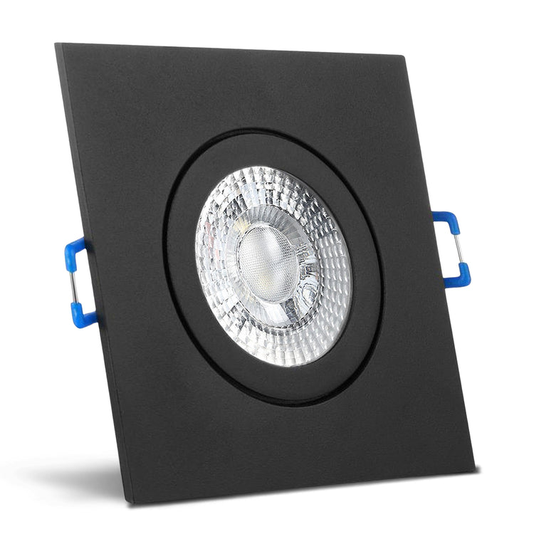 Einbaurahmen Mare IP44 Schwarz eckig mit Leuchtmittel Linse