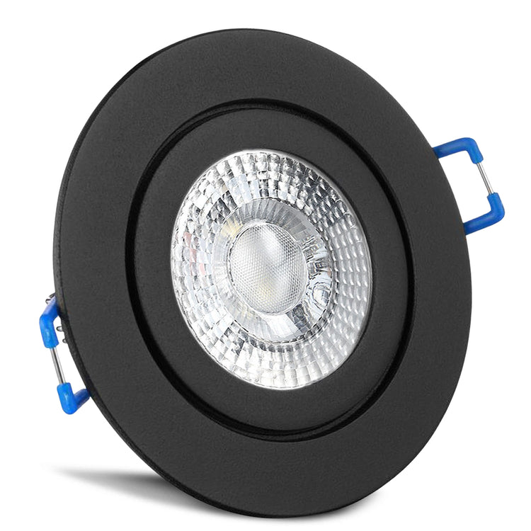 Einbaurahmen Mare IP44 Schwarz rund mit Leuchtmittel Linse