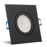 Einbaurahmen Mare IP44 Schwarz eckig mit Leuchtmittel Milchglas