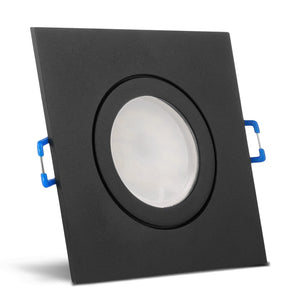 Einbaurahmen Mare IP44 Schwarz eckig mit Leuchtmittel Milchglas