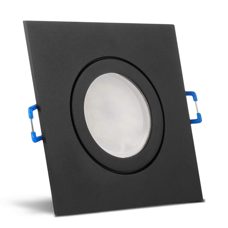 Einbaurahmen Mare IP44 Schwarz eckig mit Leuchtmittel Milchglas