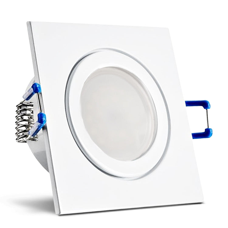 Einbaurahmen Mare IP44 Weiß eckig mit Leuchtmittel Milchglas