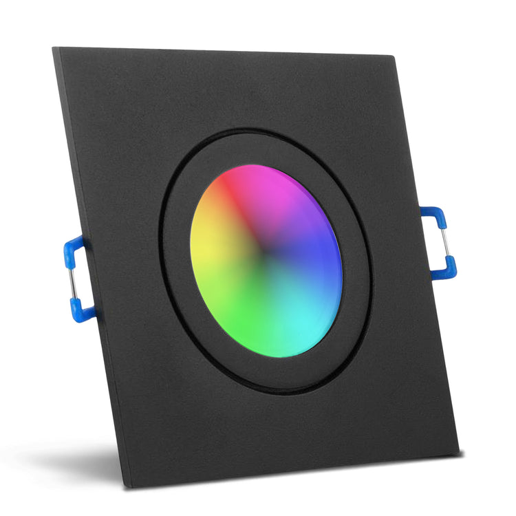 Einbaurahmen Mare IP44 Schwarz eckig mit Leuchtmittel RGB