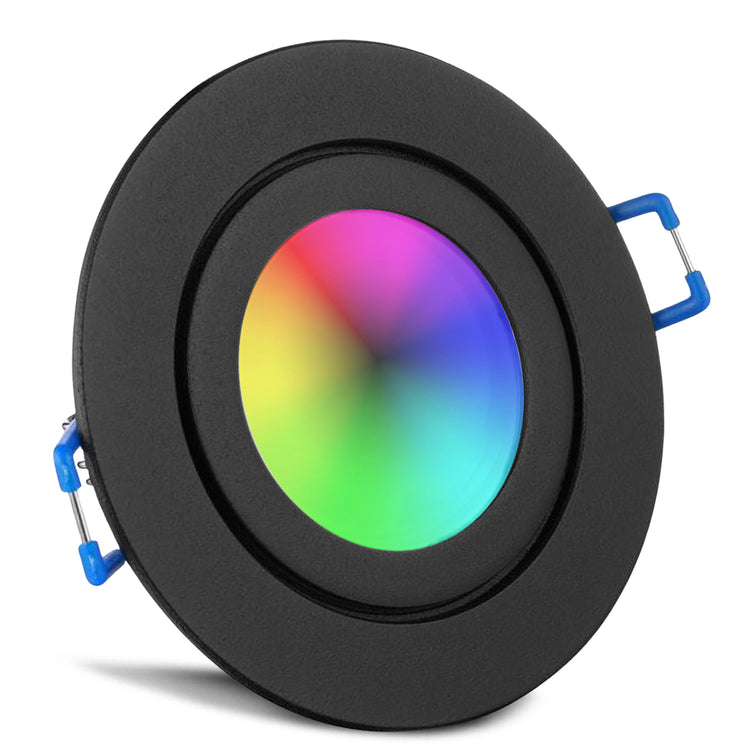 Einbaurahmen Mare IP44 Schwarz rund mit Leuchtmittel RGB
