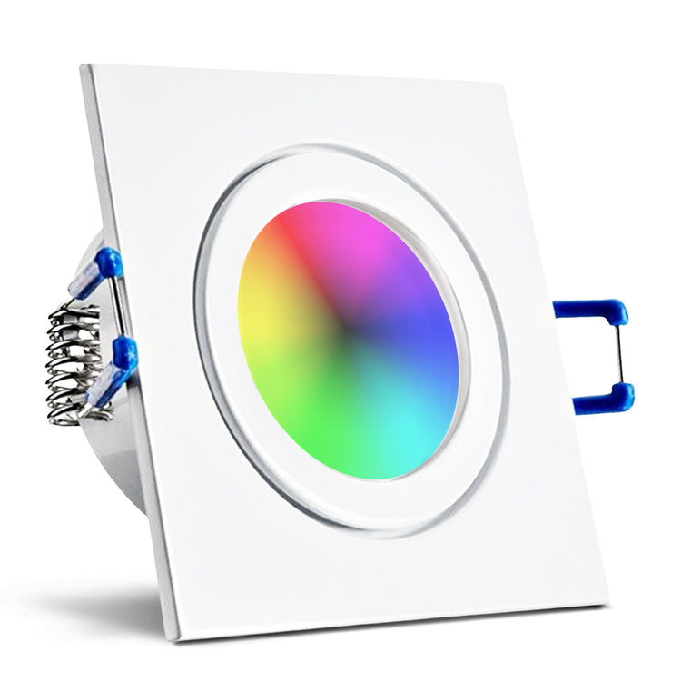 Einbaurahmen Mare IP44 Weiß eckig mit Leuchtmittel RGB