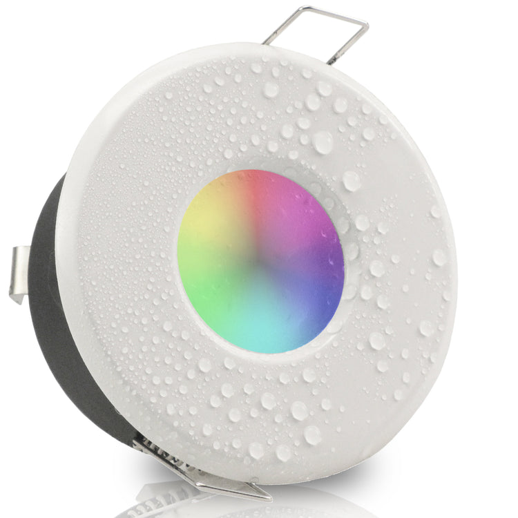 LED Bad Einbaustrahler 230V Merano IP65 GU10 Smart 4,7W RGBW - Weiß rund