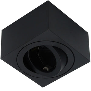 LED Aufbaustrahler Set Aufbau Spots eckig Schwarz 230V ohne Leuchtmittel Milan-S