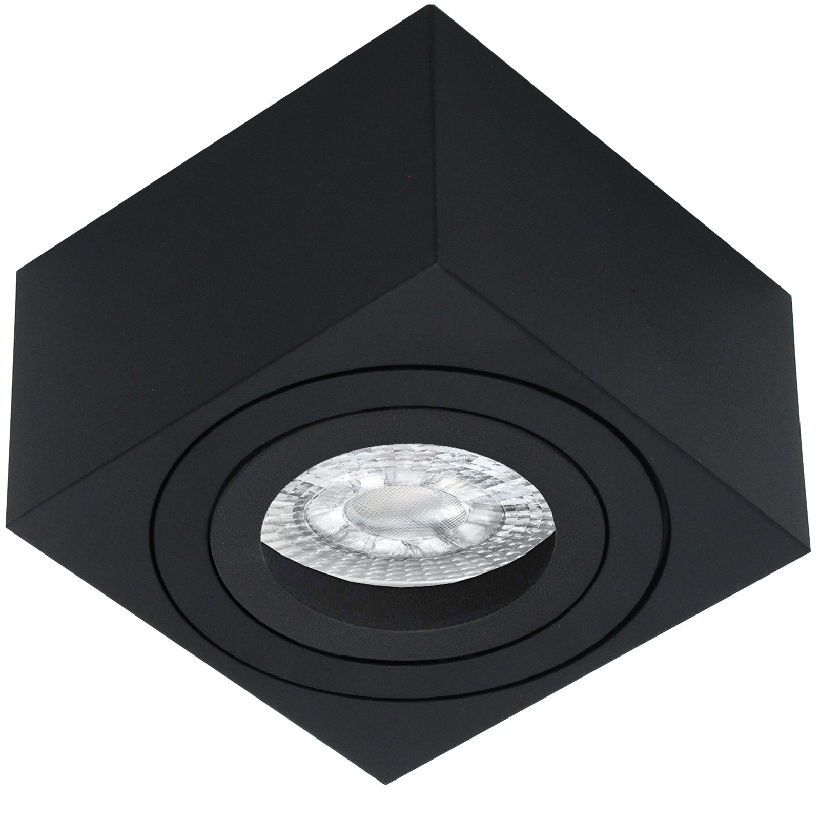 Aufbaustrahler Set Aufbau Spots eckig Schwarz 230V 5W 3-Stufen dimmbar Milan-S