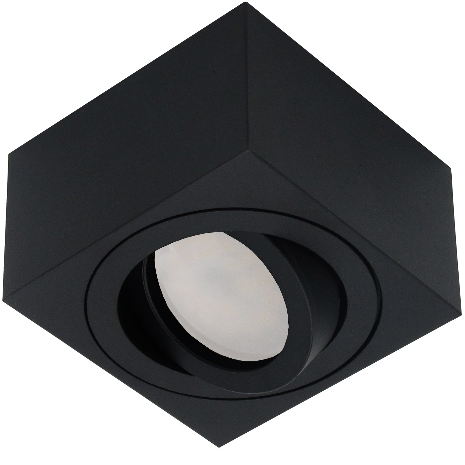 LED Aufbaustrahler Set Aufbau Spots eckig Schwarz 230V 5W dimmbar Milan-S