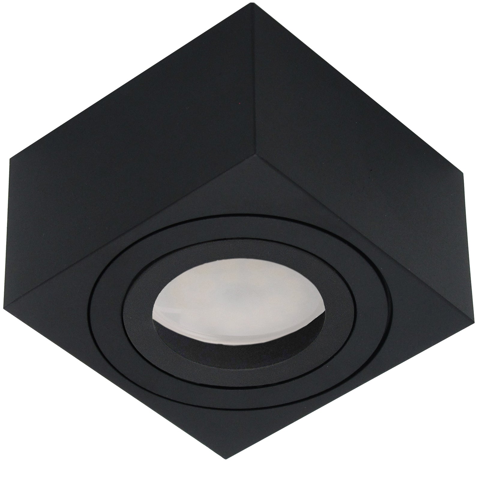 LED Aufbaustrahler Set Aufbau Spots eckig Schwarz 230V 5W dimmbar Milan-S