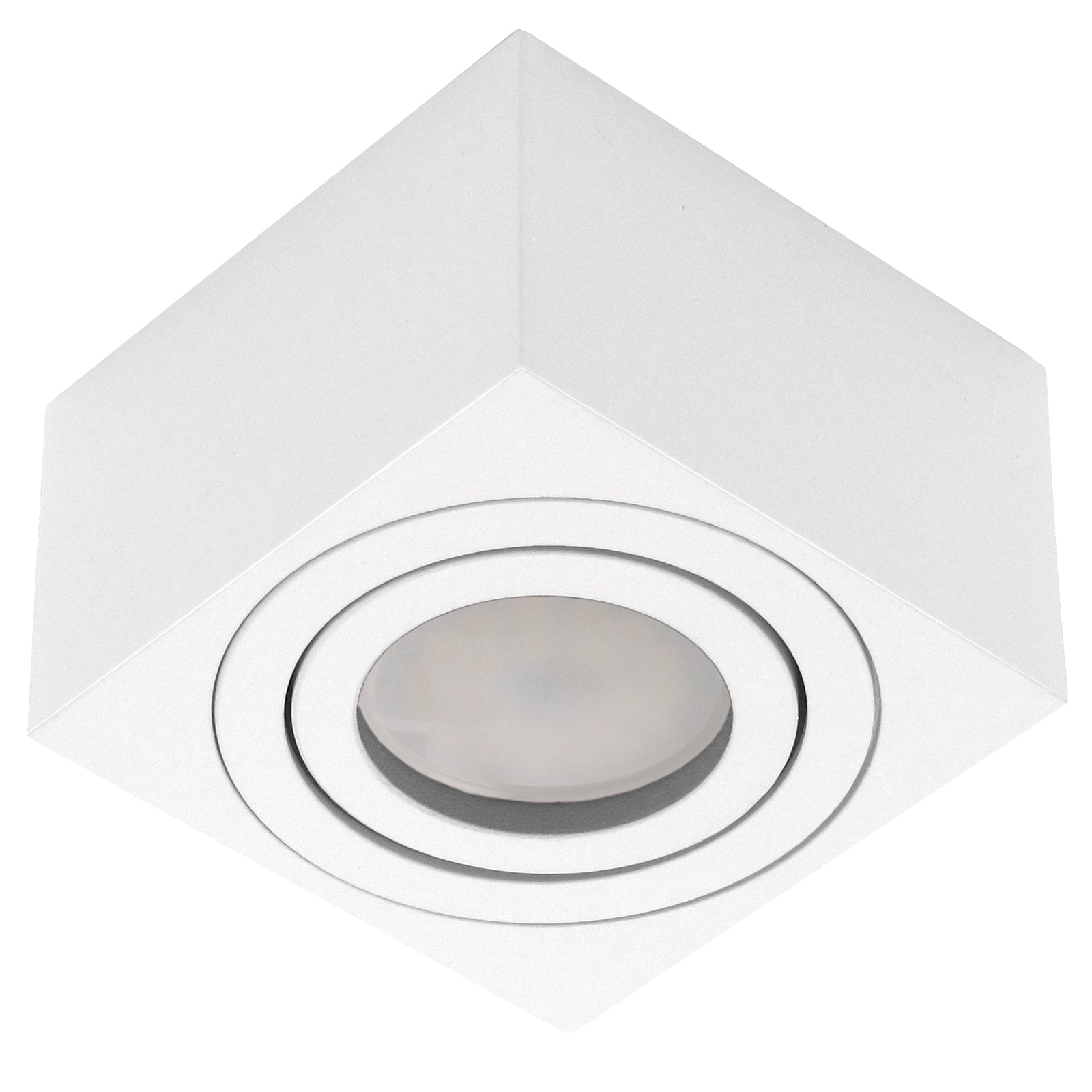 LED Aufbaustrahler Set Aufbau Spots eckig Weiß 230V 5W dimmbar Milan-S