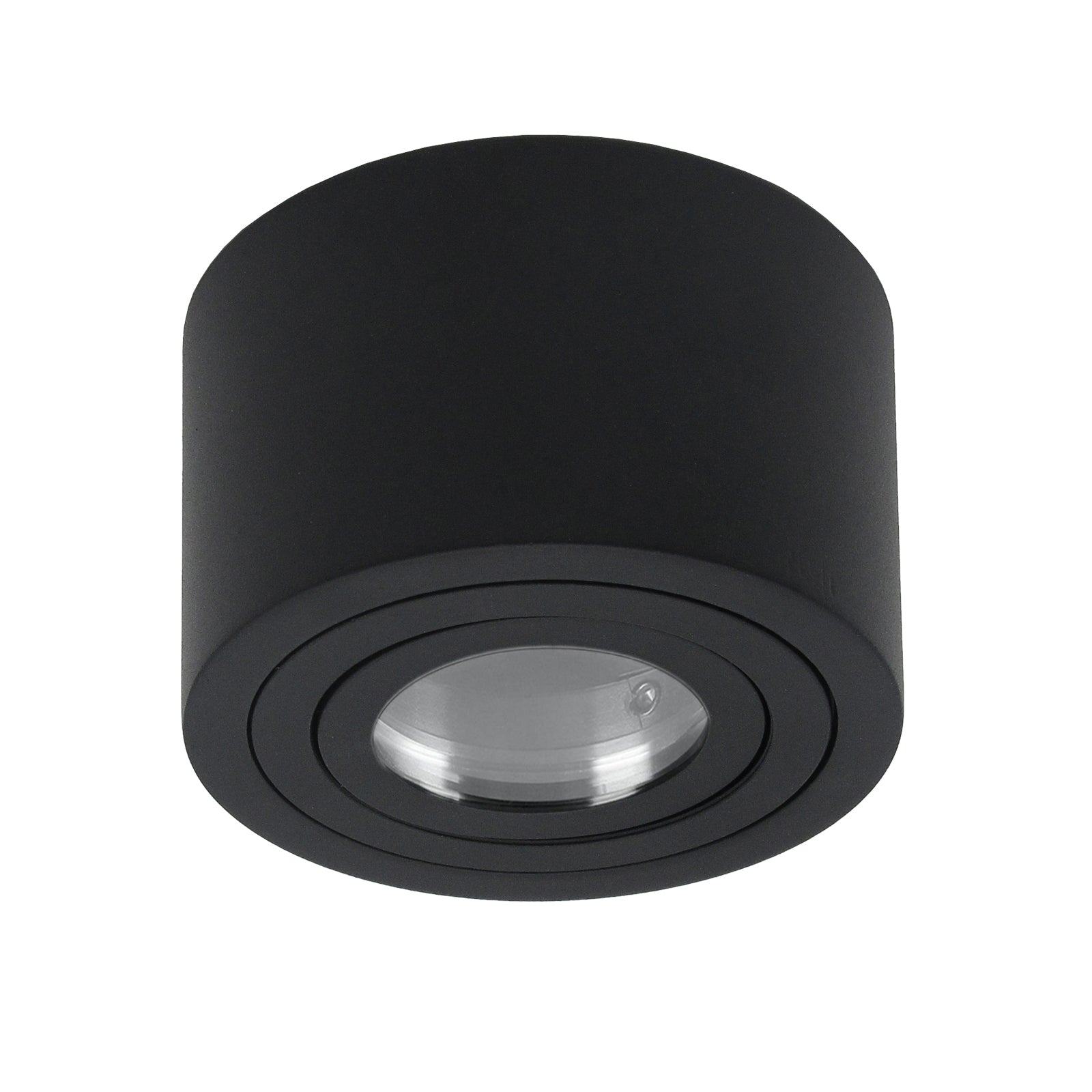 LED Aufbaustrahler 230V Milan-S 230V IP44 flach Spot – Aufbauleuchten Schwarz, rund, dimmbar