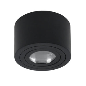 LED Aufbaustrahler 230V Milan-S 230V IP44 flach Spot – Aufbauleuchten Schwarz, rund