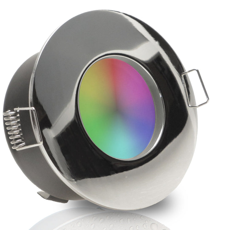 LED Bad Einbaustrahler 230V Nautic IP65 GU10 Smart 4,7W RGBW - Chrom glänzend rund
