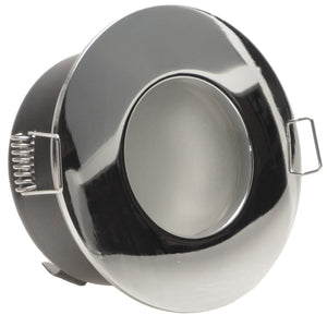 LED Bad Einbaustrahler 230V Nautic IP65 mit GU10 7W stufenlos dimmbar - Chrom glänzend rund
