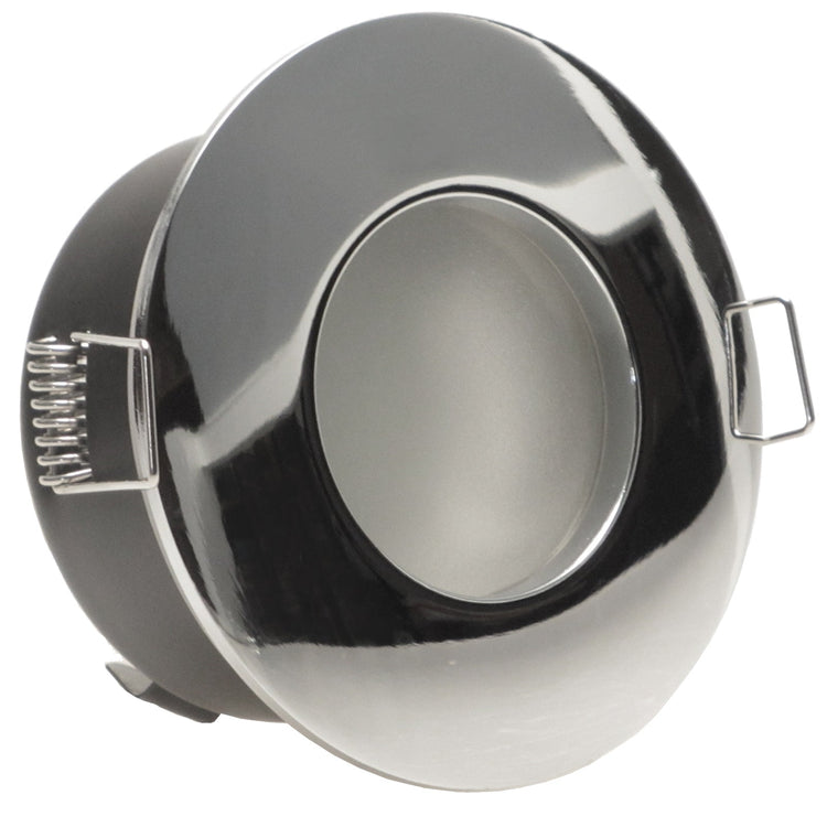 LED Bad Einbaustrahler 230V Nautic IP65 mit GU10 7W stufenlos dimmbar - Chrom glänzend rund
