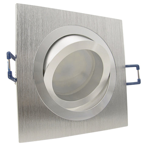 LED Einbaustrahler 230V Noble GU10 Smart 4,7W RGBW - Alu Silber eckig schwenkbar 