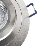 LED Einbaustrahler 230V Noble mit GU10 7W stufenlos dimmbar - Silber Alu  rund schwenkbar 