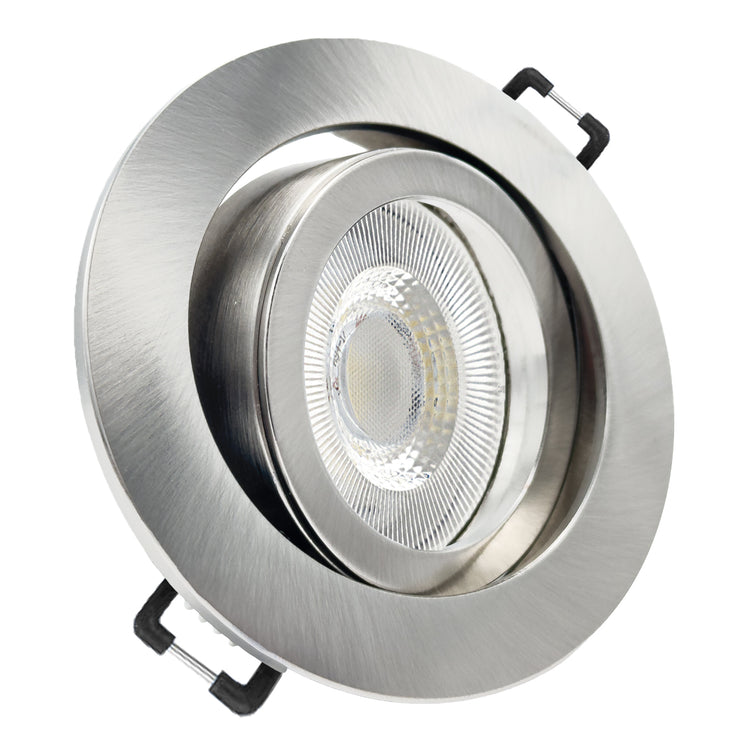 Einbaurahmen Premio-C Edelstahl mit Leuchtmittel geschwenkt