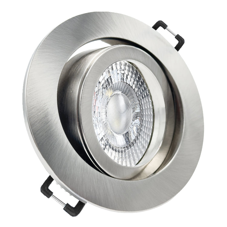 Einbaurahmen Premio-C Edelstahl mit Leuchtmittel geschwenkt