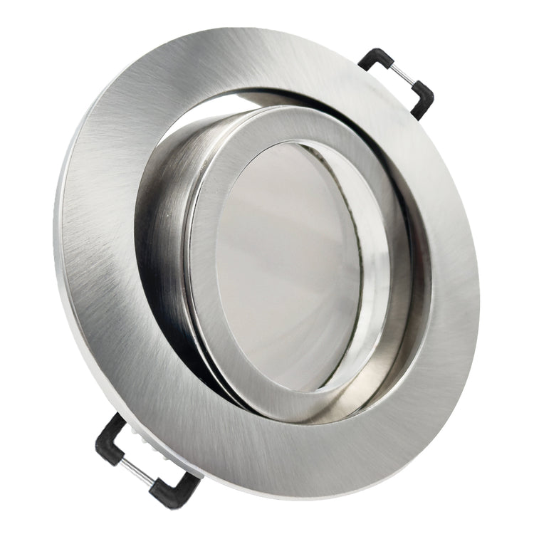 Einbaurahmen Premio-C Edelstahl mit Leuchtmittel geschwenkt