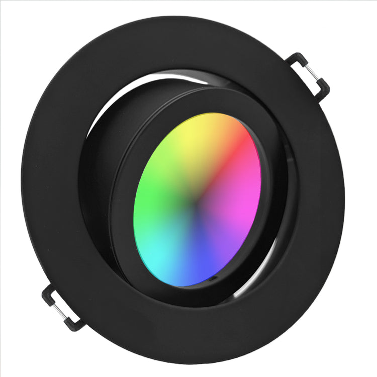 Einbaurahmen Premio-C Schwarz mit Leuchtmittel RGB geschwenkt