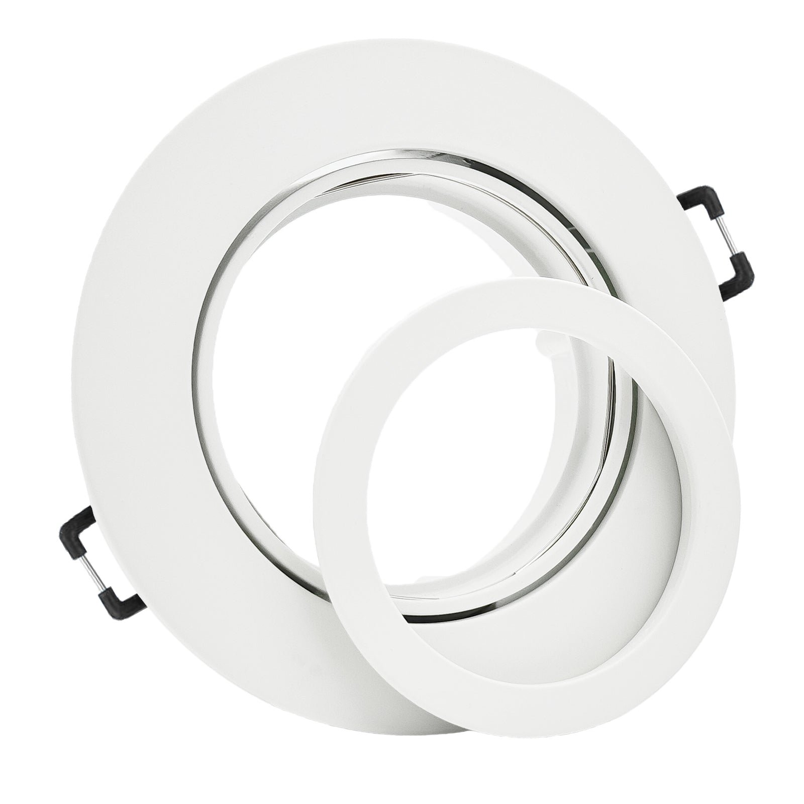 Einbaurahmen Premio-C Weiß geschwenkt ohne LED Leuchtmittel und gelöster Clipring
