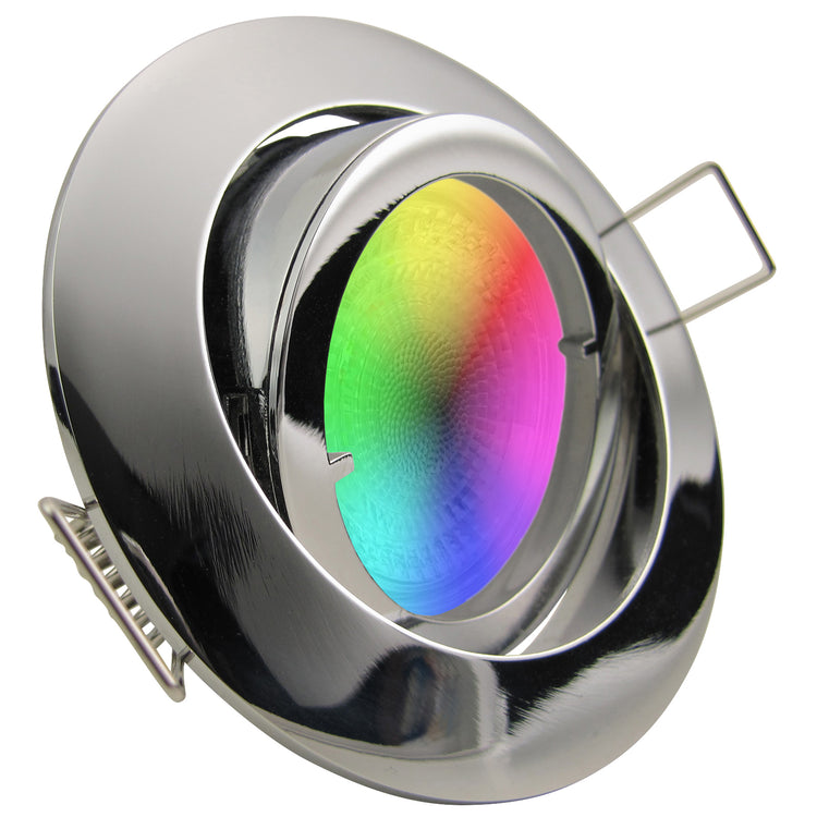 LED Einbaustrahler 230V Premio GU10 Smart 4,7W RGBW - Chrom glänzend rund schwenkbar 