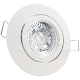 LED Einbaustrahler 230V Premio mit GU10 7W stufenlos dimmbar - Weiß rund schwenkbar 