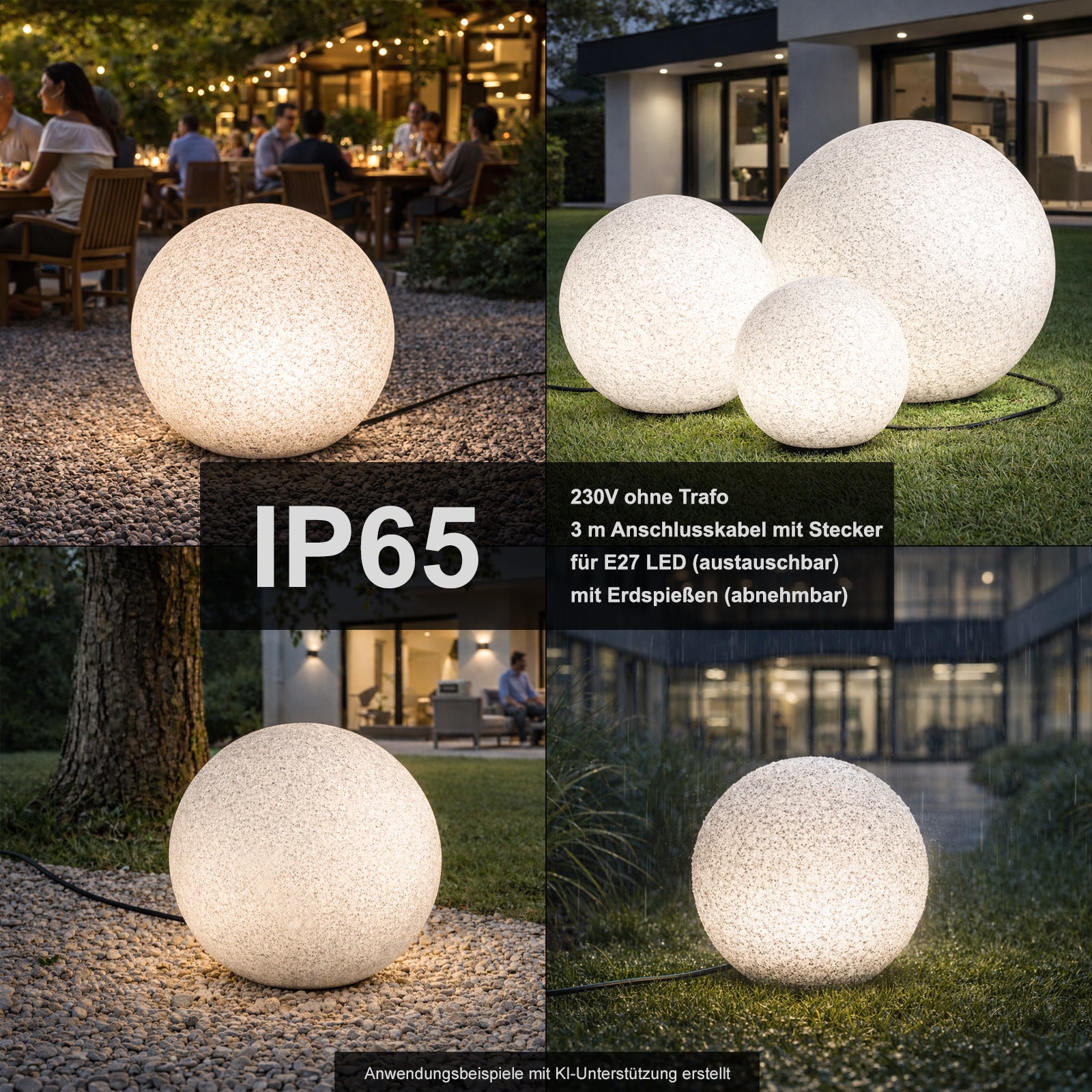 LED Kugelleuchte Stone Anwendungsbeispiele und Informationen