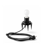 LED Kugelleuchte Stone Darstellung Bodenplatte mit E27 Fassung und Anschlusskabel mit Netzstecker