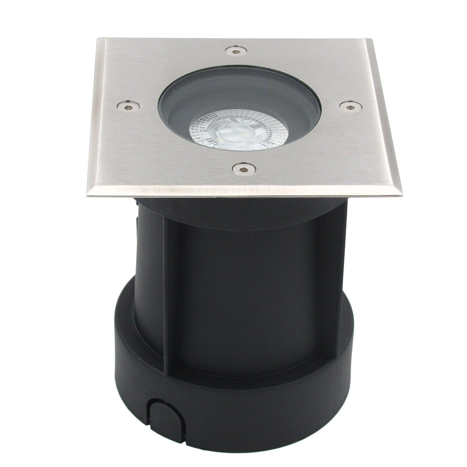 Bodeneinbauleuchte Tierra IP67 230V schwenkbar Edelstahl Silber eckig
