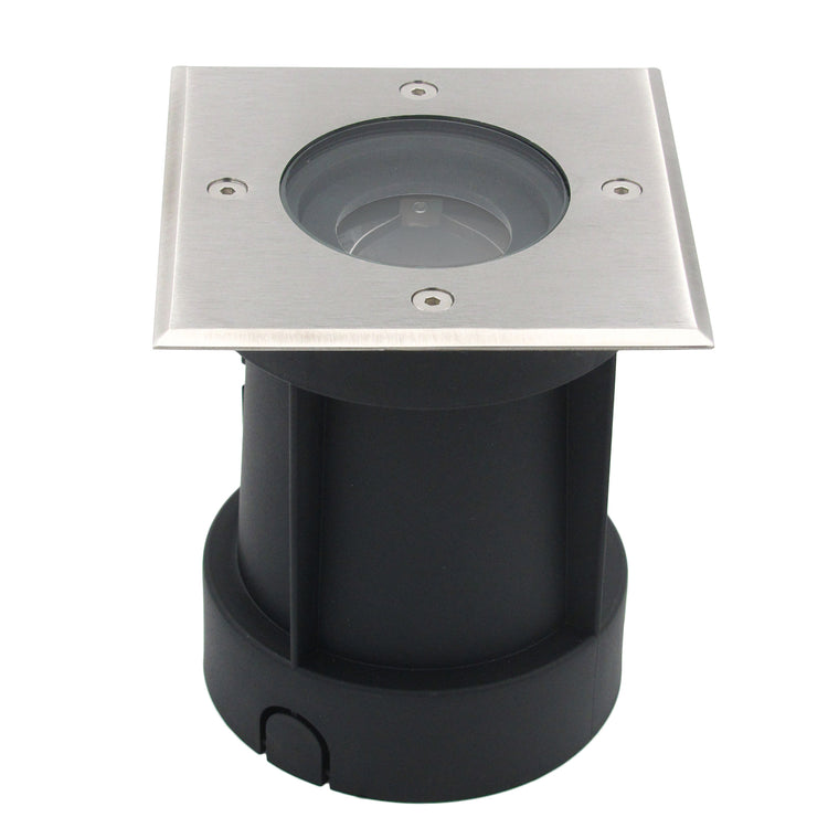 Bodeneinbauleuchte Tierra IP67 230V schwenkbar Edelstahl Silber eckig