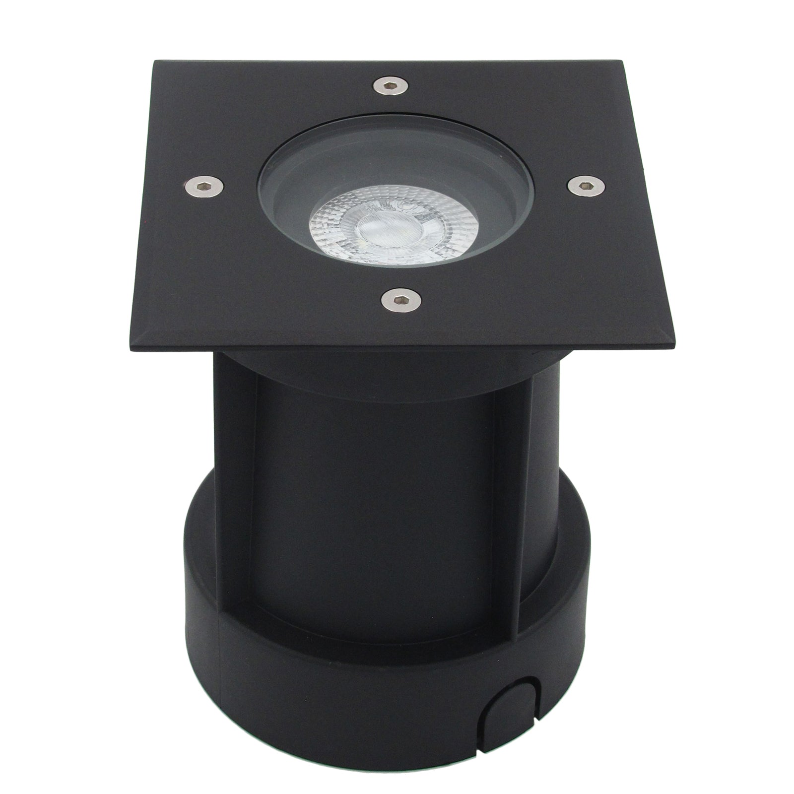 Bodeneinbauleuchte Tierra IP67 230V schwenkbar Schwarz eckig