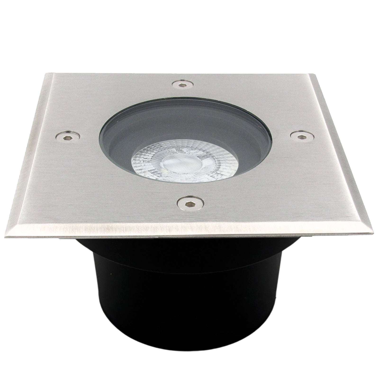 Bodeneinbauleuchte Tierra IP67 flach Silber eckig 1-flammig mit LED