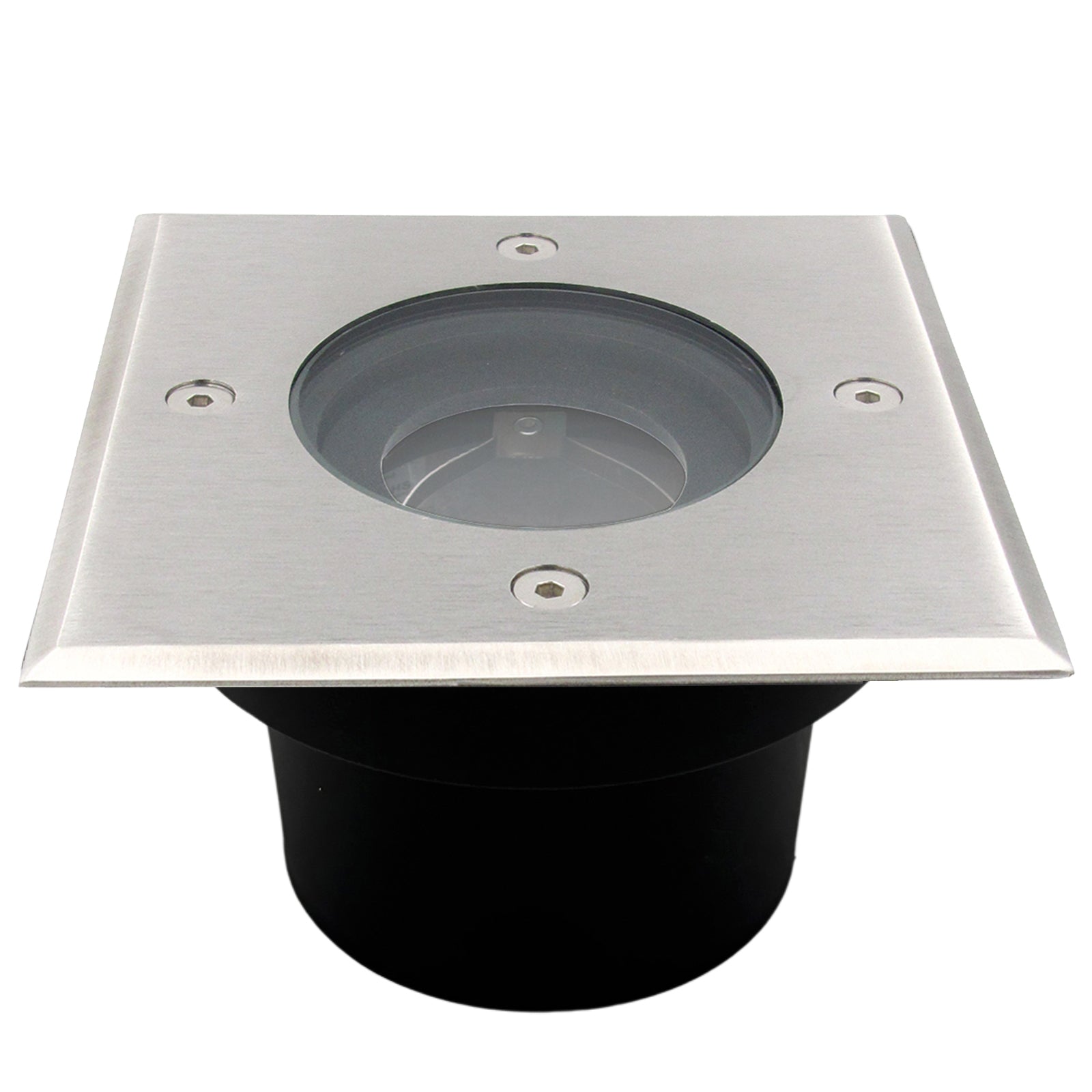 Bodeneinbauleuchte Tierra IP67 flach Silber eckig 1-flammig ohne LED