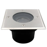 Bodeneinbauleuchte Tierra IP67 flach Silber eckig 1-flammig ohne LED