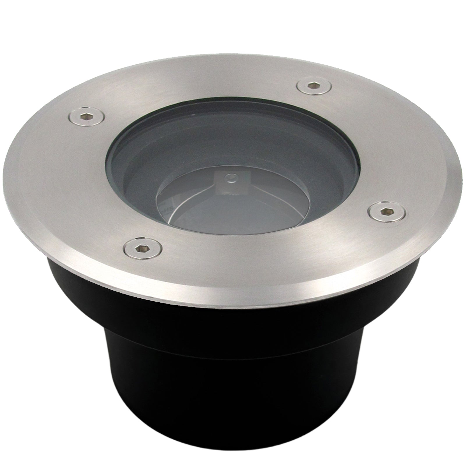 Bodeneinbauleuchte Tierra IP67 flach Silber rund 1-flammig ohne LED