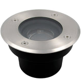 Bodeneinbauleuchte Tierra IP67 flach Silber rund 1-flammig ohne LED