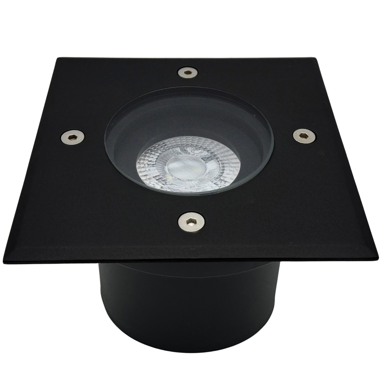 Bodeneinbauleuchte Tierra IP67 flach Schwarz eckig 1-flammig mit LED