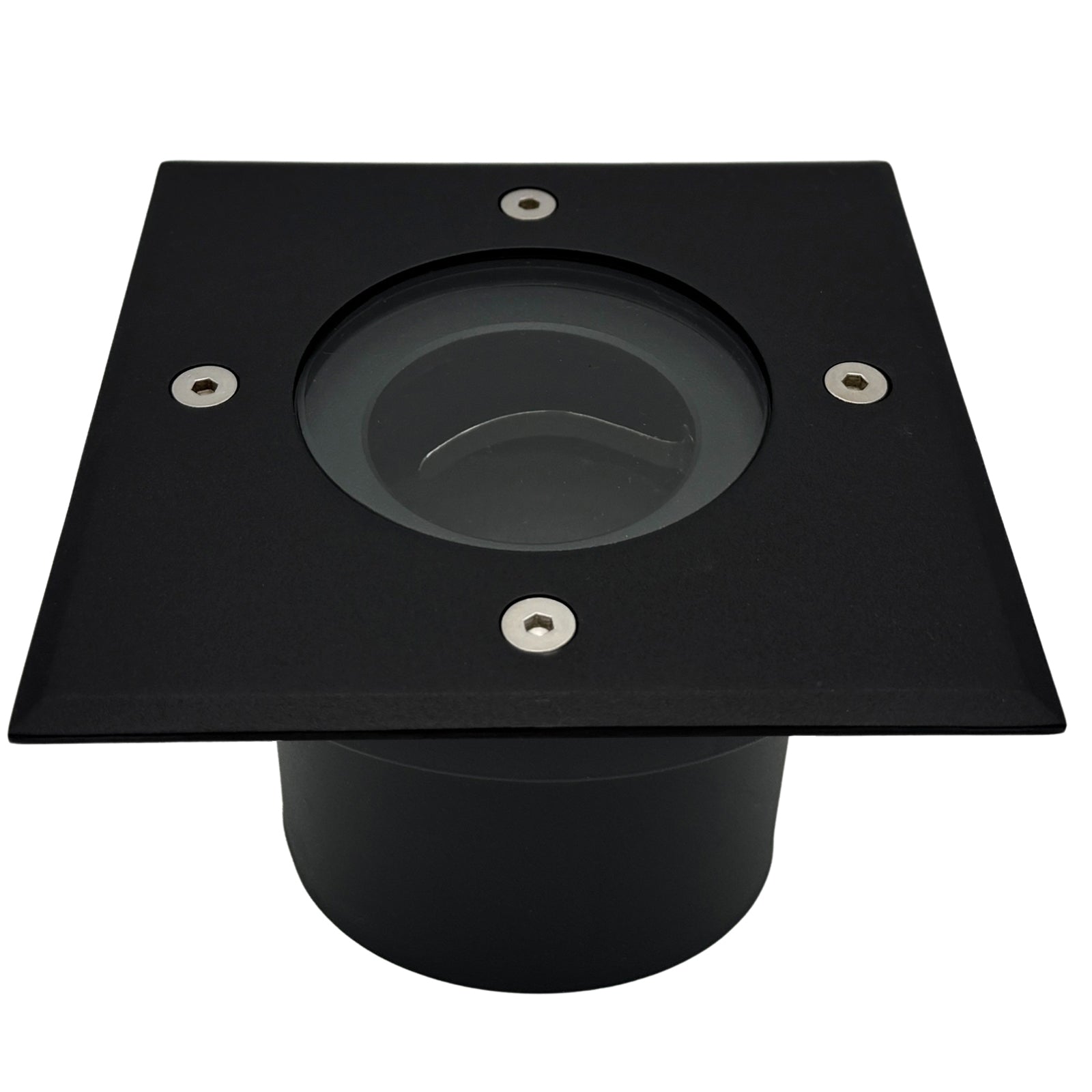 Bodeneinbauleuchte Tierra IP67 flach Schwarz eckig 1-flammig ohne LED